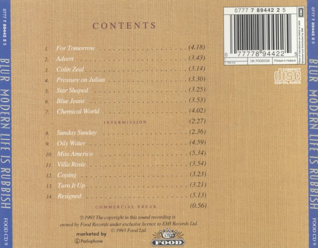 Album Back Cover