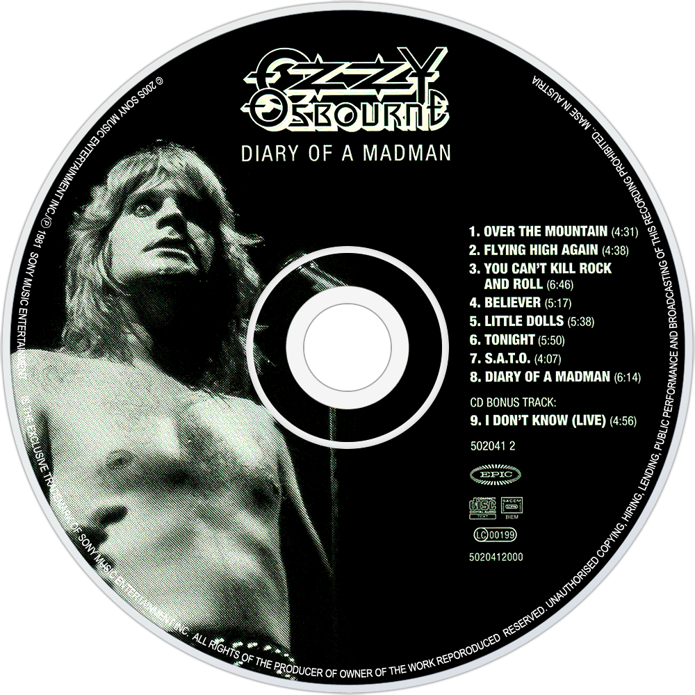 Ozzy Osbourne Diary of a Madmanピクチャーレコード Ozzy Osbourne - Diary of a Madman - 1981 Jet, VG+/EX