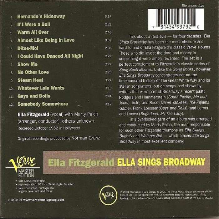 Ella Sings Broadway cover