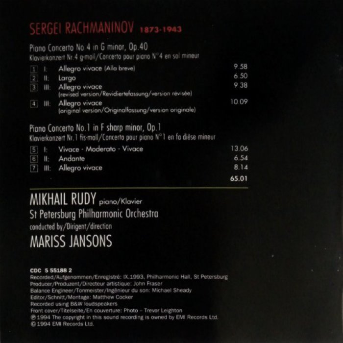 Piano Concertos 1 & 4 cover