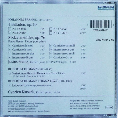 Balladen op. 10 / acht Klavierstücke, op. 76 album thumb