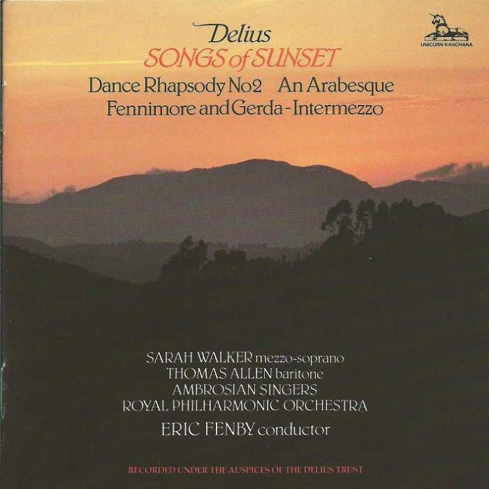 Delius: Songs of Sunset, 2nd Dance Rhapsody, etc. cover