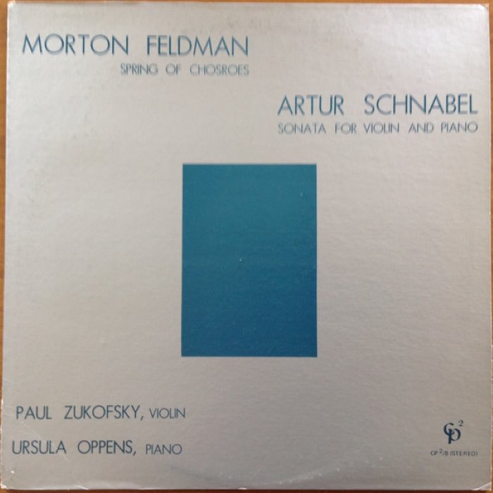 Feldman: Spring of Chosroes / Schnabel: Sonata for Violin and Piano cover