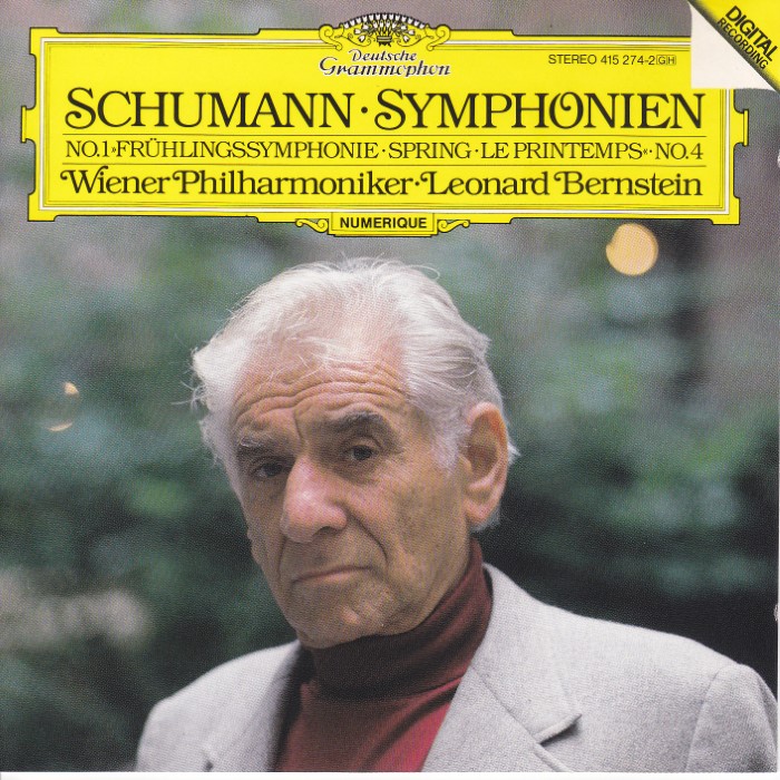 Symphonies Nos. 1 in B-Dur Op. 38"Frühlingssymphonie" , 4 in D-Moll Op. 120 (Wiener Philharmoniker feat. conductor: Leonard Bernstein) cover